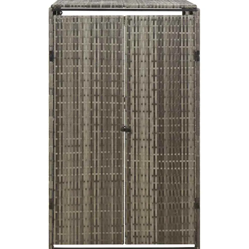 vidaXL Containerberging enkel 70x80x117 cm poly rattan grijs