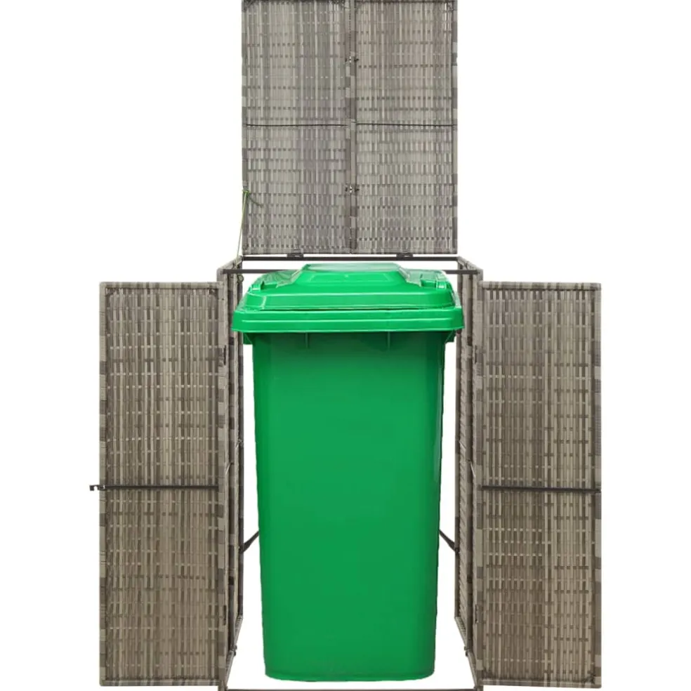 vidaXL Containerberging enkel 70x80x117 cm poly rattan grijs