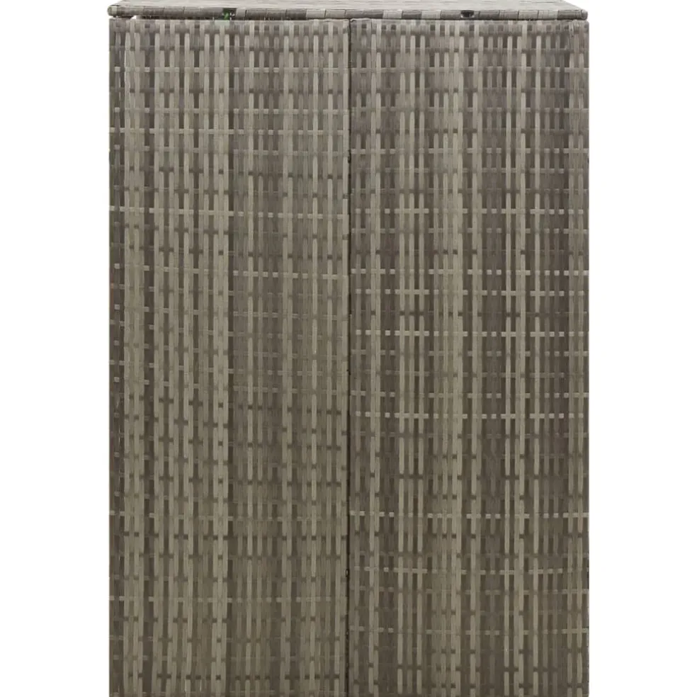vidaXL Containerberging enkel 70x80x117 cm poly rattan grijs
