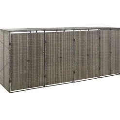 vidaXL Containerberging viervoudig 274x80x117 cm poly rattan grijs