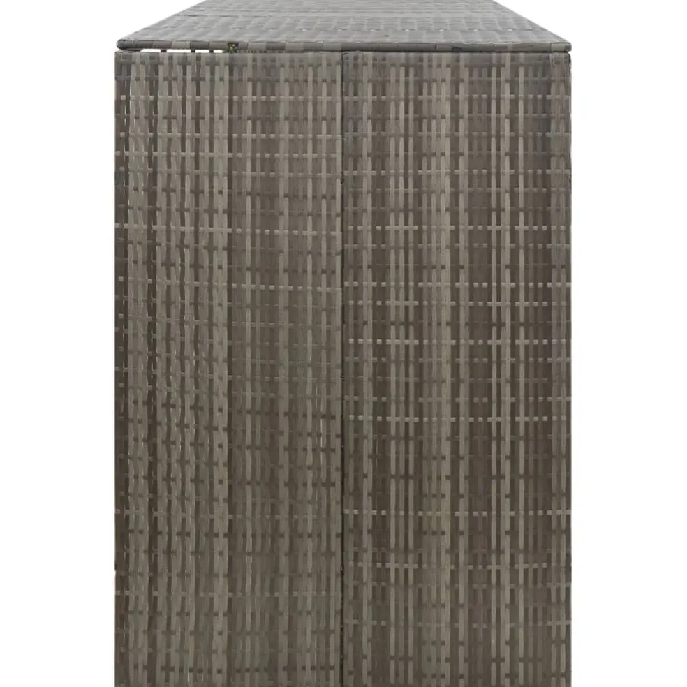 vidaXL Containerberging viervoudig 274x80x117 cm poly rattan grijs