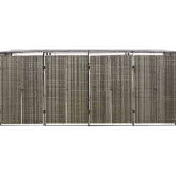 vidaXL Containerberging viervoudig 274x80x117 cm poly rattan grijs