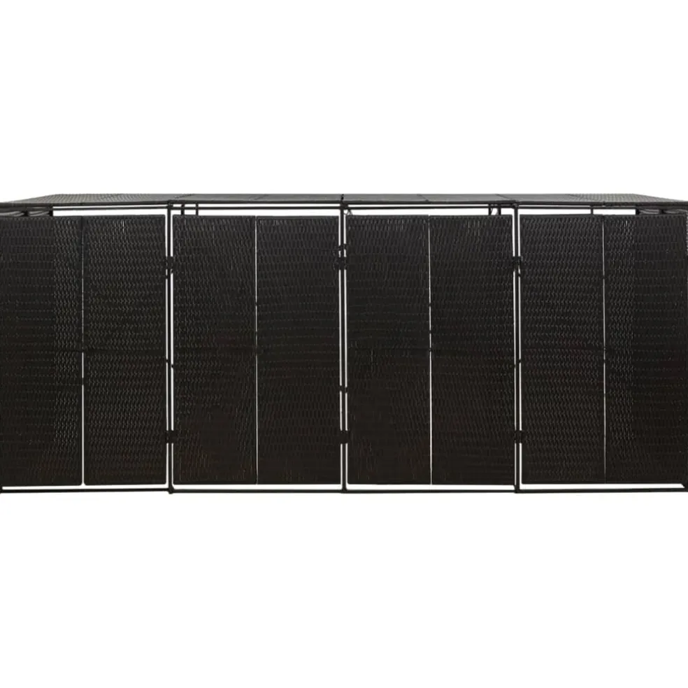 vidaXL Containerberging viervoudig 274x80x117 cm poly rattan zwart