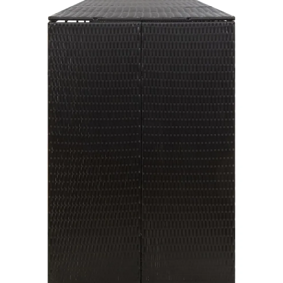 vidaXL Containerberging viervoudig 274x80x117 cm poly rattan zwart