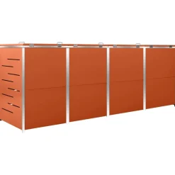 vidaXL Containerberging vierdubbel 276,5x77,5x115 cm roestvrij staal