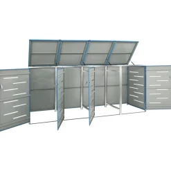 vidaXL Containerberging vierdubbel 276,5x77,5x115 cm roestvrij staal