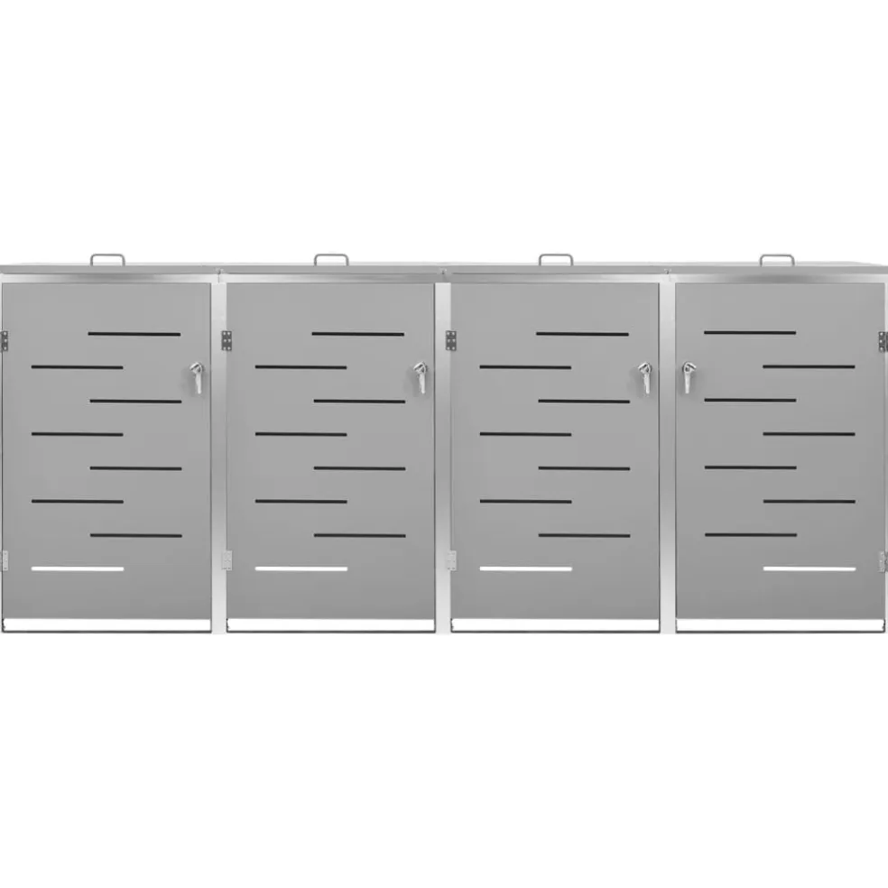 vidaXL Containerberging vierdubbel 276,5x77,5x115 cm roestvrij staal