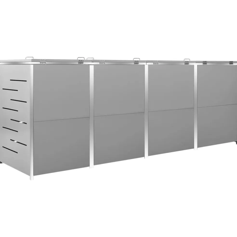 vidaXL Containerberging vierdubbel 276,5x77,5x115 cm roestvrij staal