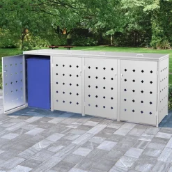 vidaXL Containerberging vierdubbel 240 L roestvrij staal