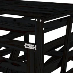 vidaXL Containerberging viervoudig massief grenenhout zwart