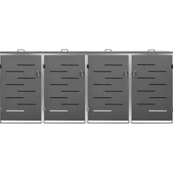 vidaXL Containerberging vierdubbel 276,5x77,5x115 cm roestvrij staal