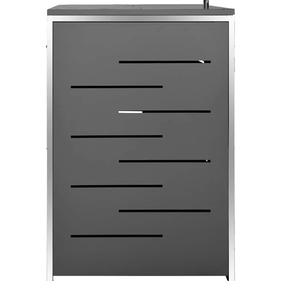 vidaXL Containerberging vierdubbel 276,5x77,5x115 cm roestvrij staal