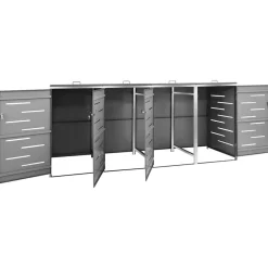 vidaXL Containerberging vierdubbel 276,5x77,5x115 cm roestvrij staal