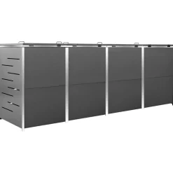 vidaXL Containerberging vierdubbel 276,5x77,5x115 cm roestvrij staal