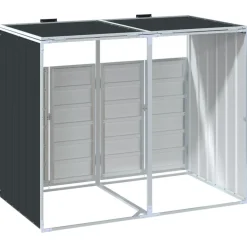 vidaXL Containerberging voor 2 containers 144x81x113cm staal antraciet
