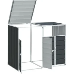vidaXL Containerberging voor 3 containers 216x81x115cm staal antraciet