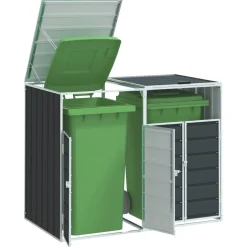 vidaXL Containerberging voor 3 containers 216x81x115cm staal antraciet