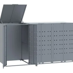 vidaXL Containerberging voor 3 containers 207x79x117 cm staal grijs