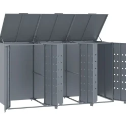 vidaXL Containerberging voor 3 containers 207x79x117 cm staal grijs
