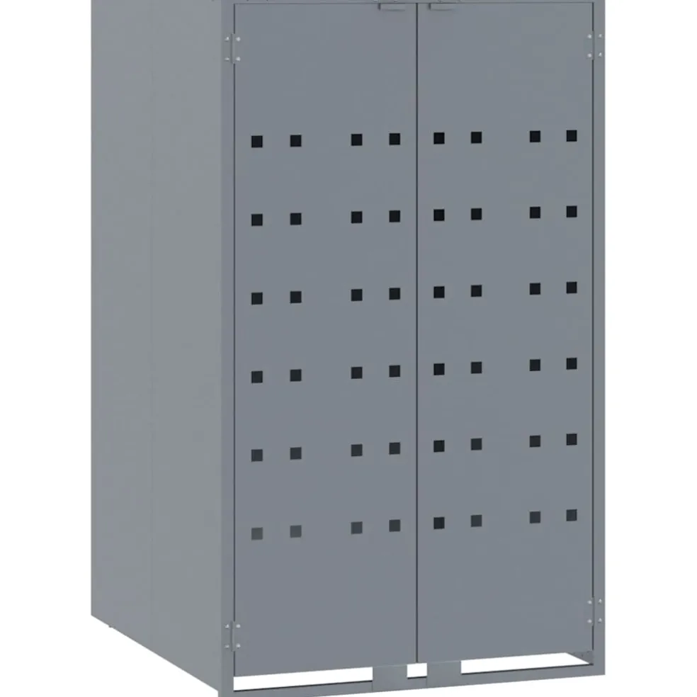 vidaXL Containerberging voor 3 containers 207x79x117 cm staal grijs