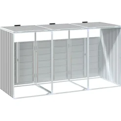 vidaXL Containerberging voor 3 containers 216x81x115 cm staal grijs