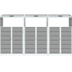 vidaXL Containerberging voor 3 containers 216x81x115 cm staal grijs