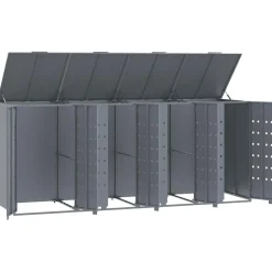 vidaXL Containerberging voor 4 containers 276x79x117 cm staal grijs