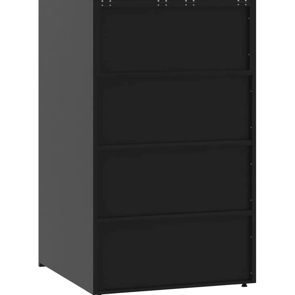 vidaXL Containerberging voor 3 containers 207x79x117 cm staal zwart