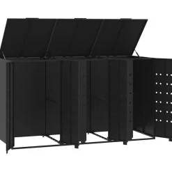 vidaXL Containerberging voor 3 containers 207x79x117 cm staal zwart