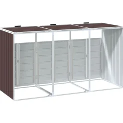 vidaXL Containerberging voor 3 containers 216x81x115 cm staal bruin