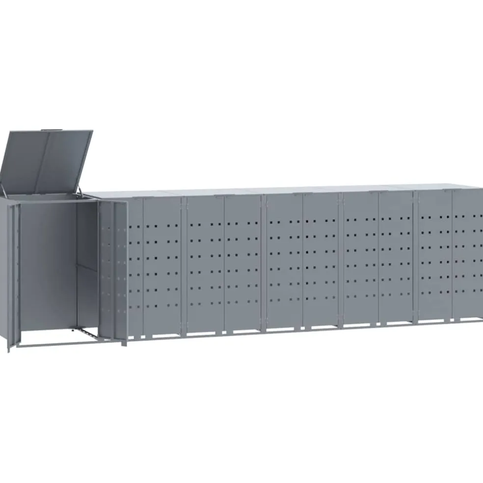 vidaXL Containerberging voor 6 containers 414x79x117 cm staal grijs