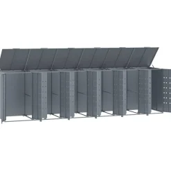 vidaXL Containerberging voor 6 containers 414x79x117 cm staal grijs