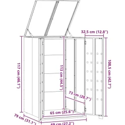 vidaXL Containerberging voor 1 container 69x79x117 cm staal zwart