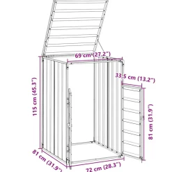 vidaXL Containerberging voor 1 container 72x81x115 cm staal groen