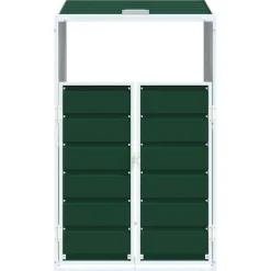 vidaXL Containerberging voor 1 container 72x81x115 cm staal groen