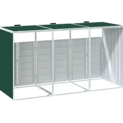 vidaXL Containerberging voor 3 containers 216x81x115 cm staal groen