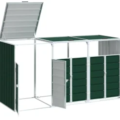 vidaXL Containerberging voor 3 containers 216x81x115 cm staal groen