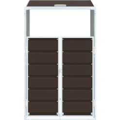 vidaXL Containerberging voor 1 container 72x81x115 cm staal bruin