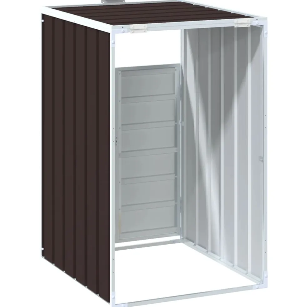 vidaXL Containerberging voor 1 container 72x81x115 cm staal bruin