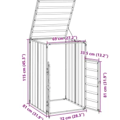 vidaXL Containerberging voor 1 container 72x81x115 cm staal grijs