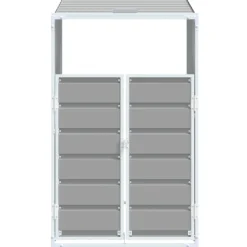 vidaXL Containerberging voor 1 container 72x81x115 cm staal grijs