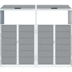 vidaXL Containerberging voor 2 containers 144x81x113 cm staal grijs