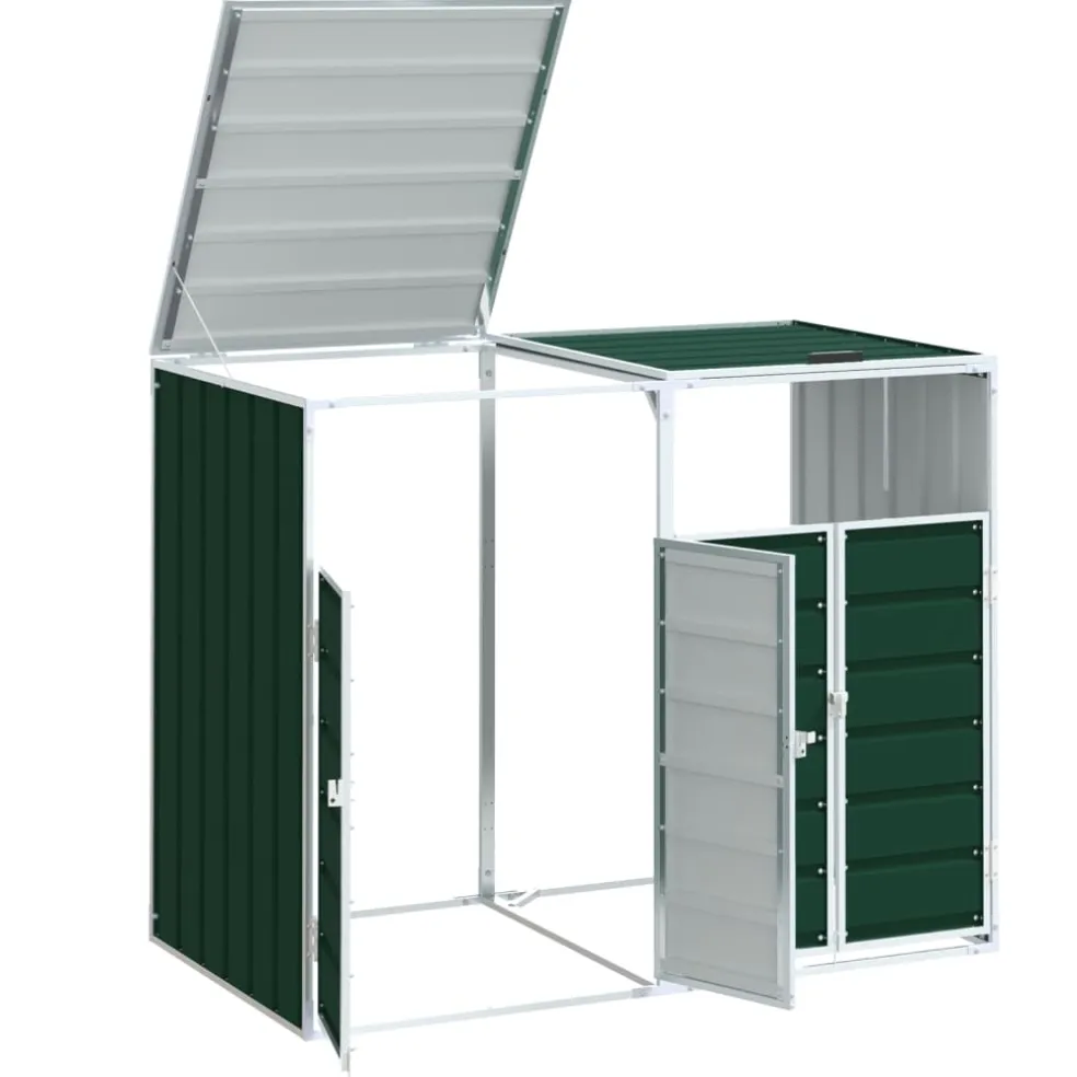 vidaXL Containerberging voor 5 containers 345x79x117 cm staal zwart