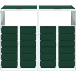 vidaXL Containerberging voor 5 containers 345x79x117 cm staal zwart