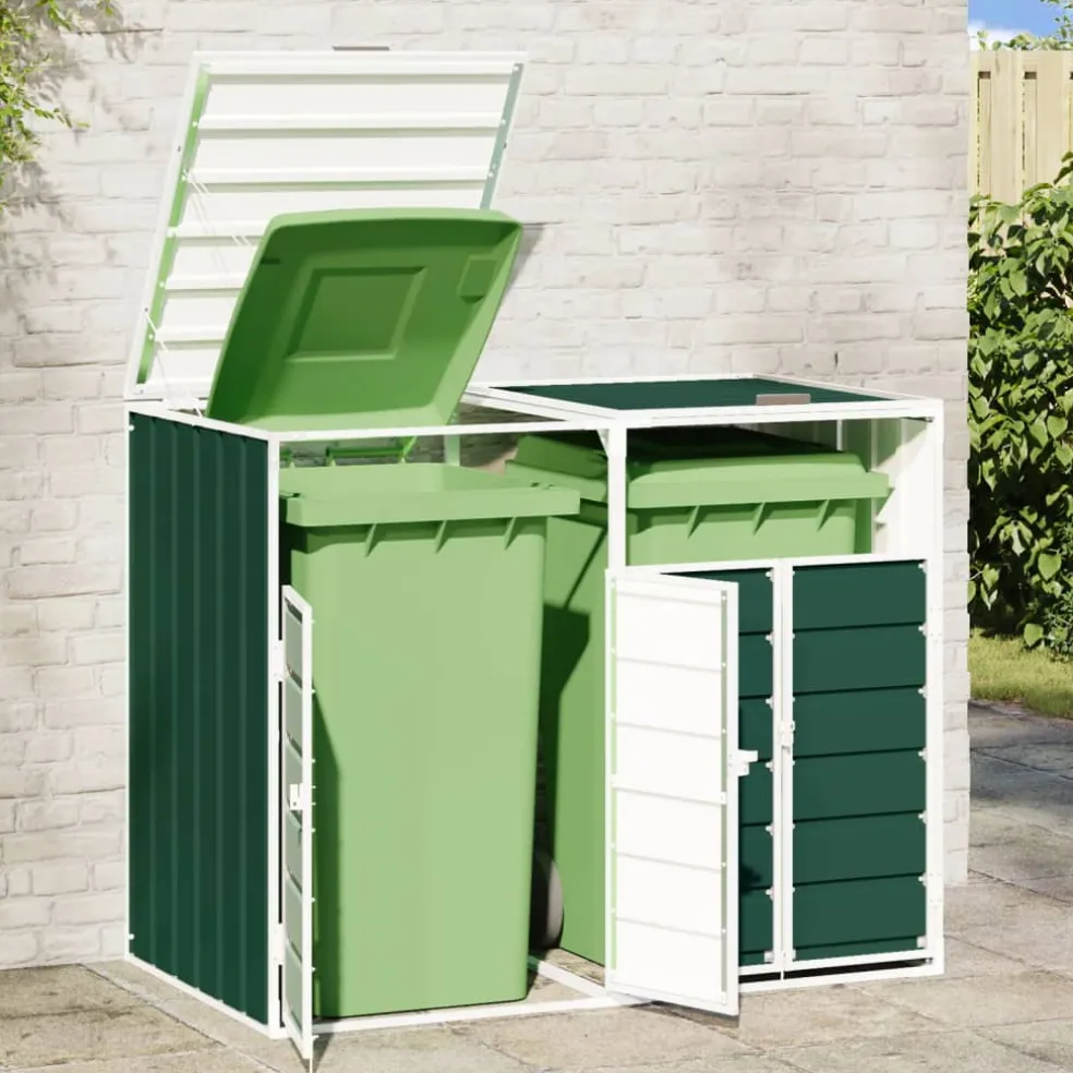 vidaXL Containerberging voor 5 containers 345x79x117 cm staal zwart