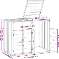 vidaXL Containerberging voor 5 containers 345x79x117 cm staal zwart