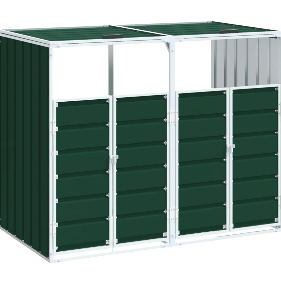 vidaXL Containerberging voor 5 containers 345x79x117 cm staal zwart
