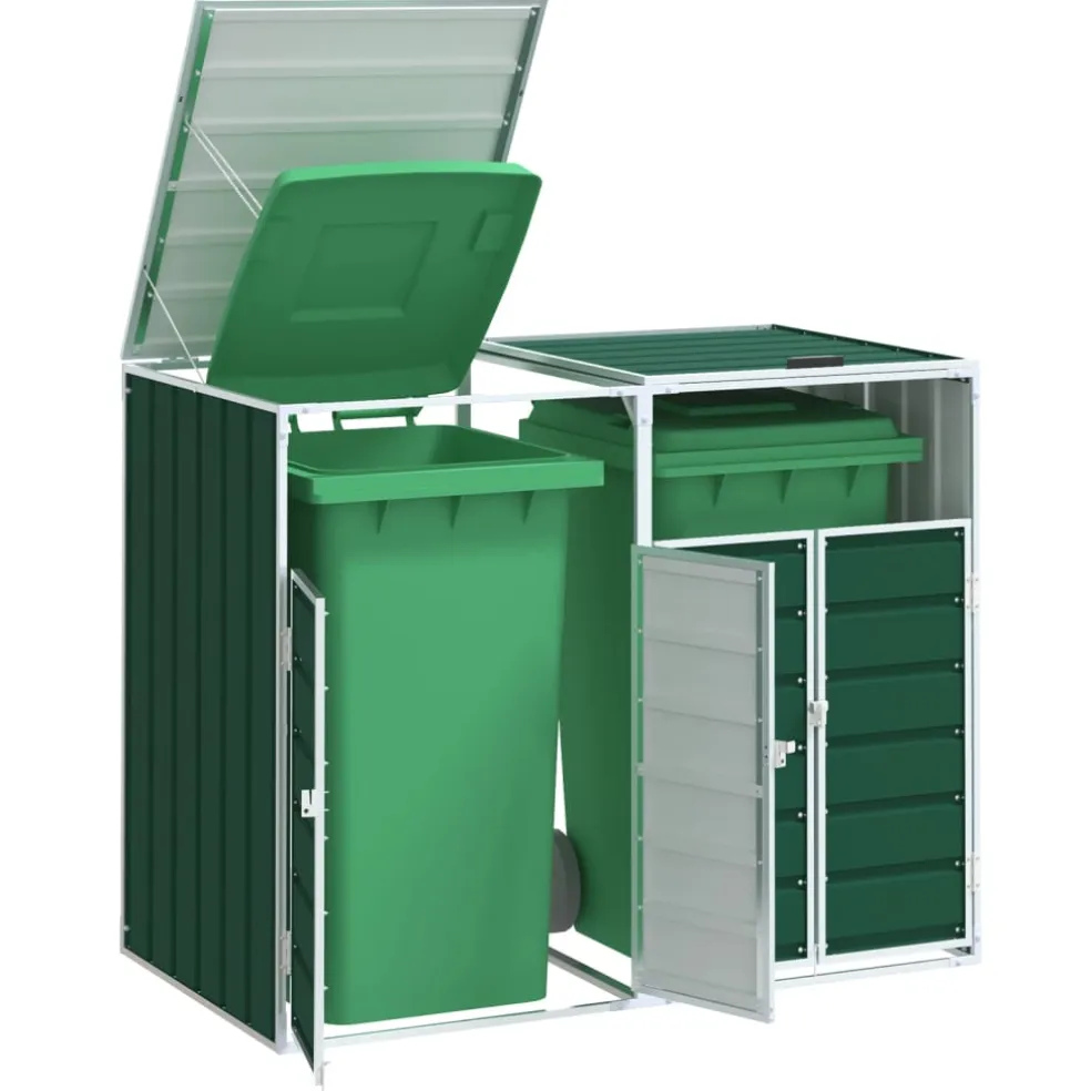 vidaXL Containerberging voor 5 containers 345x79x117 cm staal zwart