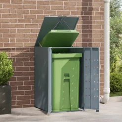 vidaXL Containerberging voor 1 container 69x79x117 cm staal grijs