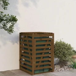 vidaXL Containerberging 84x90x128,5 cm massief grenenhout honingbruin